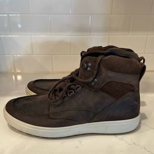 Ecco brown leather boots men